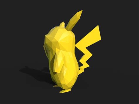 Pikachu Low Poly 3d Model 3d Printable Cgtrader