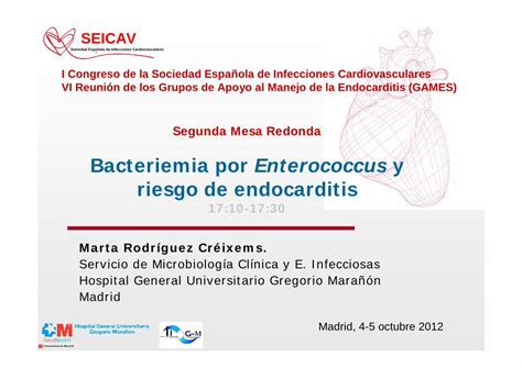 Pdf Bacteriemia Por Enterococcus Y Riesgo De Endocarditis Servicio