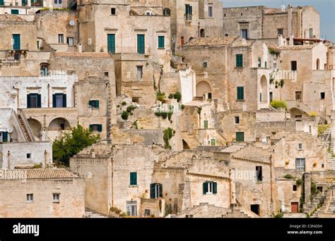 Close-up of Sassi di Matera, Prehistoric Cave Houses, Sasso Barisano ...