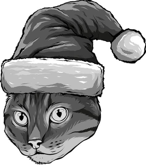 Premium Photo | Illustration of a cat in a santa hat