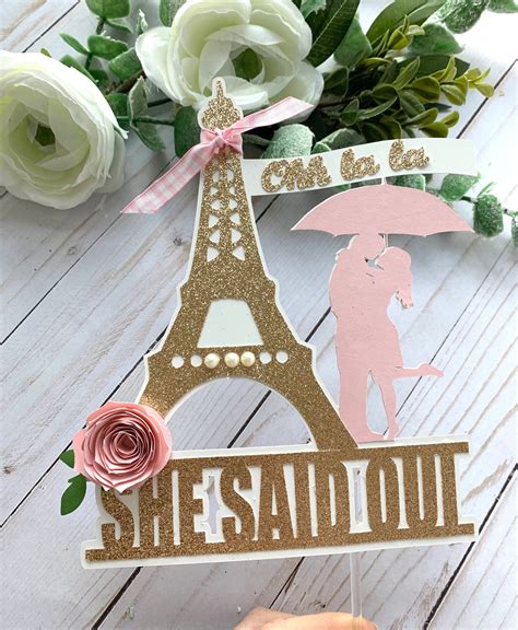 Paris Cake Topper Parisian Theme Wedding Eiffel Tower Cake Etsy Uk