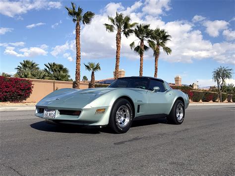 Corvette Painted Rare Silver Green For Sale In Palm Springs