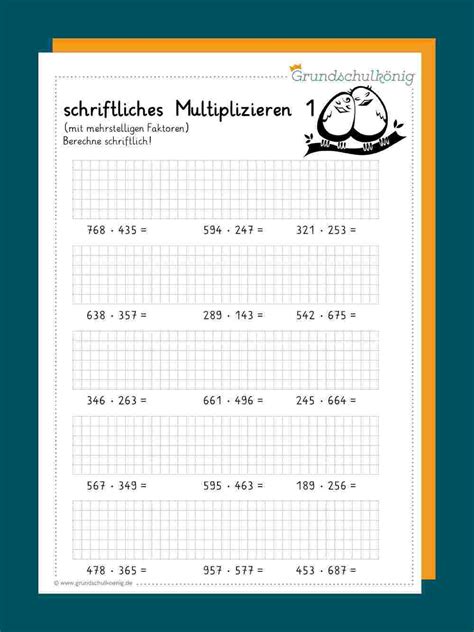 Schriftliches Multiplizieren Artofit