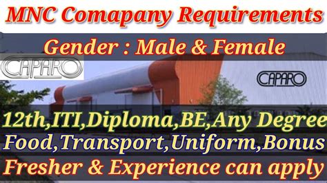 Caparo Engineering India Mnc Company Male Female Manufacturing