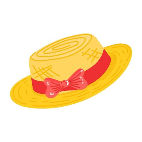 Icono De Etiqueta Plana Moderna De Sombrero De Playa Vector Premium