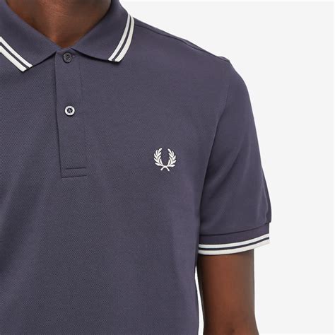 Fred Perry Slim Fit Twin Tipped Polo Dark Graphite End Us