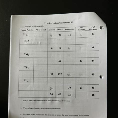 Free Practice Isotope Calculations 2