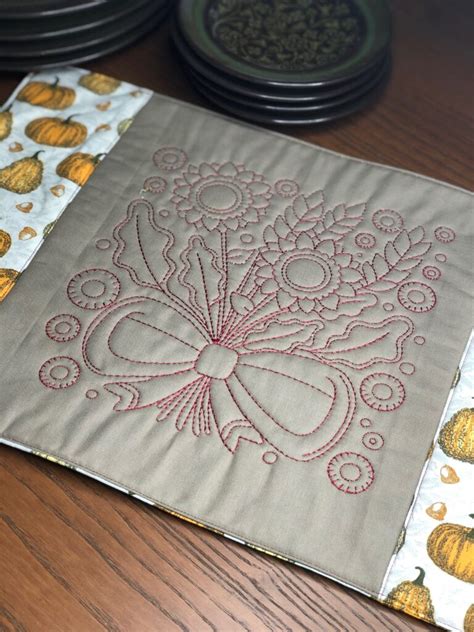 Thanksgiving Placemats With Machine Embroidery Sulky