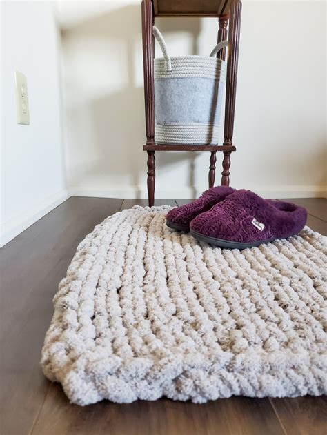 Chunky Knit Rug Cozy Rug Throw Rug Bathroom Mat Bath Mat Etsy