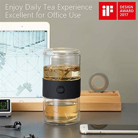 Zens Travel Tea Set Glass Portable Teapot Infuser Set For One With