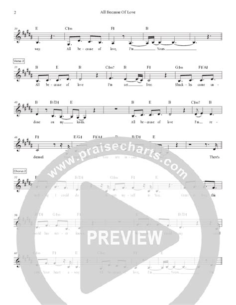 All Because Of Love Live Sheet Music Pdf Victory House Worship