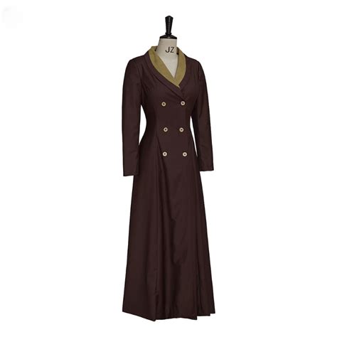 enola holmes cosplay costume double breasted victorian  long