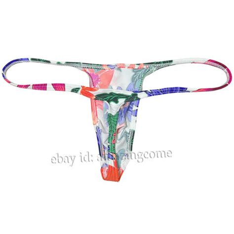 Men S Slim Pouch Bikini Underwear Sexy Male Tiny Slip String Swim Bottoms Thong Ebay
