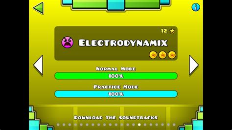 Geometry Dash Walkthrough Level Electrodynamix All Coins Youtube