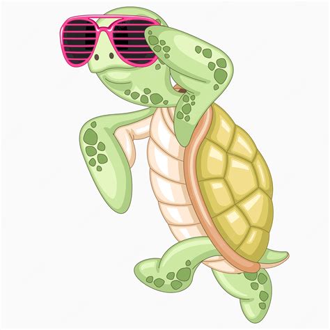 Premium Vector Cute Turtle Cartoon Vector Illustration