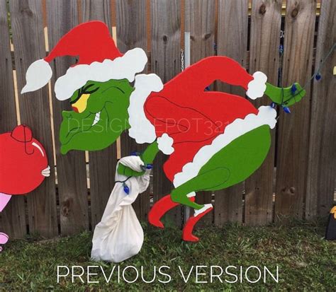 Digital Grinch Stealing Christmas Lights Pdf Left And Right Etsy