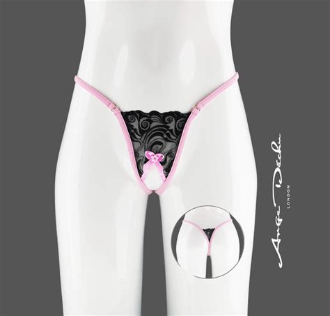 Erotic Lingerie Crotchless See Through Panties G String Thong Sexy Sheer Lingerie Lace Open