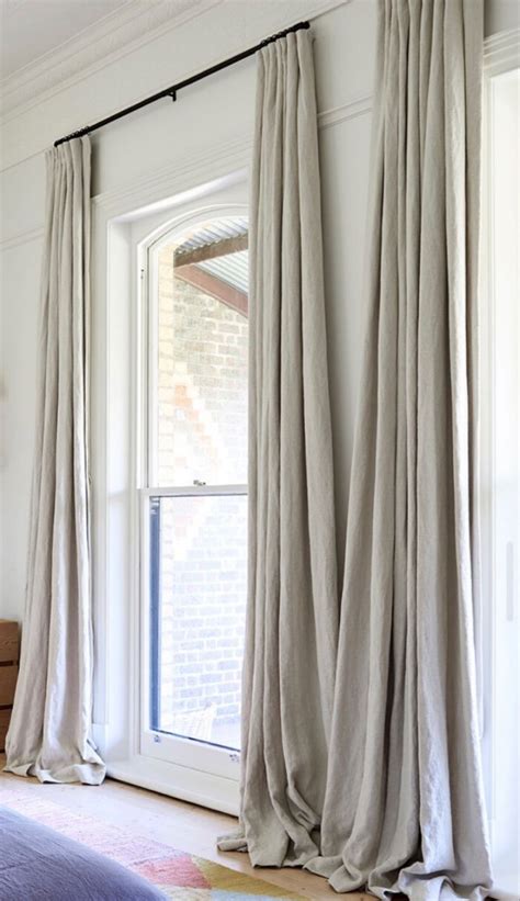 Floor to ceiling beige linen curtains – Artofit