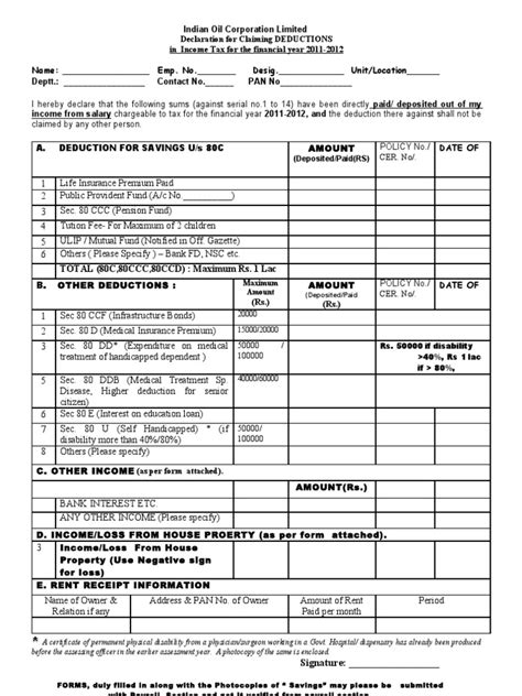 Income Tax Declaration Form Fy 2024 25 Dona Nalani