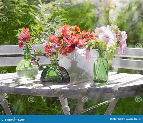 Sunny Garden Flower Arrangement Stock Photo - Image of sunny, nature ...