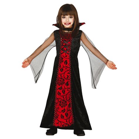 Longue Robe De Vampire Noire Et Rouge Pour Enfant