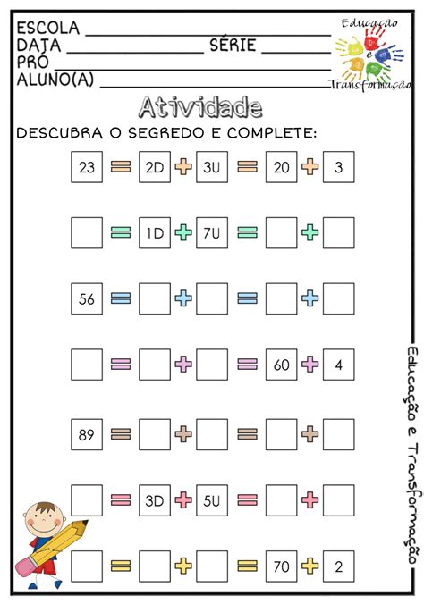 👍matemática Atividade De Matemática Para Trabalhar Decomposição Numérica ~ Maternal Feliz