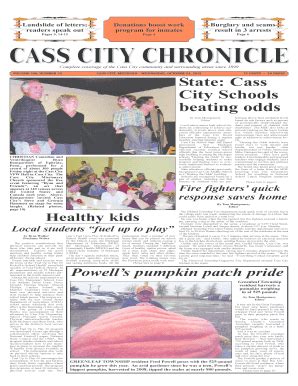 Fillable Online Newspapers Rawson Lib Mi Cass City Chronicle