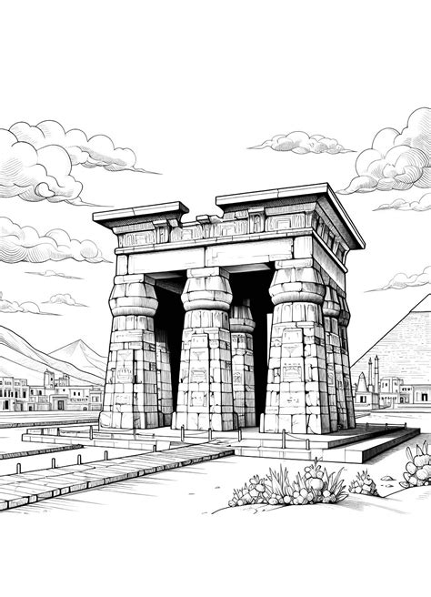 Egypt Temple Printable Pages