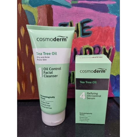 Cosmoderm Tea Tree Oil Refining Oil Control Serum 30ml And Facial