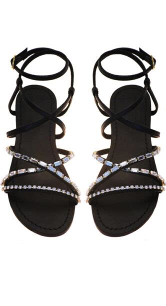 Kyle Richards Black Crystal Embellished Sandals Big Blonde Hair