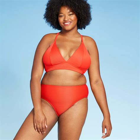 Xhilaration Plus Size Ribbed Triangle Bikini Top