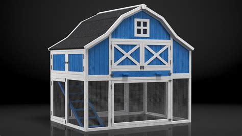 Chicken Coop Blue 3D Model $39 - .3ds .blend .c4d .fbx .max .ma .lxo ...