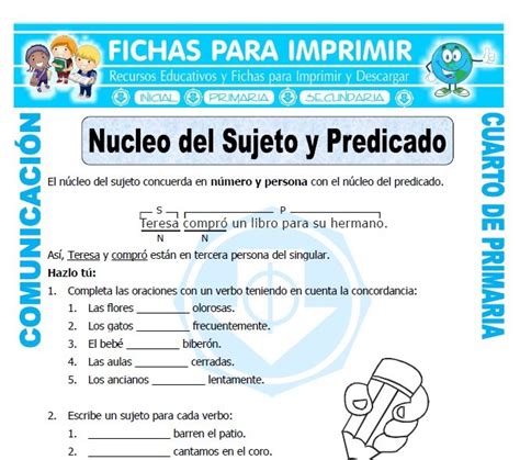 Sujeto Y Predicado Para Cuarto De Primaria Fichas Para Imprimir Hot Sex Picture