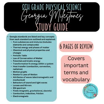 Th Grade Physical Science Georgia Milestones Study Guide Review