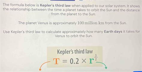 Solved The Formula Below Is Kepler S Third Law When Applied To Our