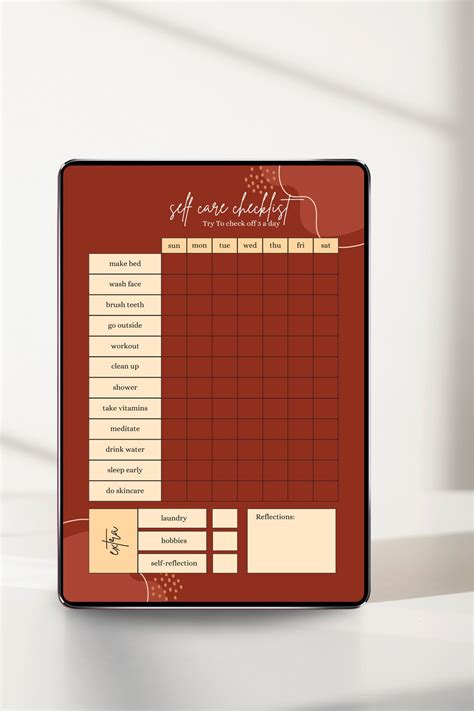 2024 Self Care Planner Printable Self Care Checklist Daily Habit