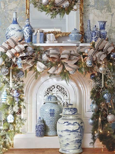 French Blue And Linen 60 Pc Ornament Collection Frontgate Blue