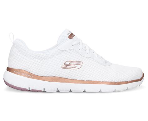 Skechers Women S Flex Appeal 3 0 First Insight Trainers White Rose