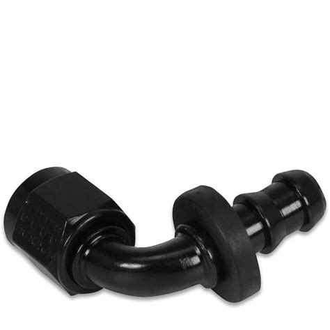 Msd 2935 Push Lock Hose Fitting 90 Degree Socketless Black 6an