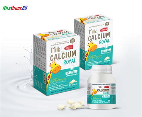 Milk Calcium Royal 50v Bổ Sung Canxi Cho Trẻ Em Và Người Lớn Như Còi