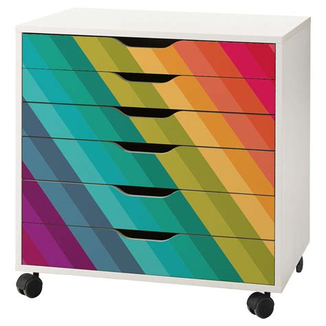 Rainbow Stripe Decal Set For Ikea Alex Drawer Unit My Wonderful Walls