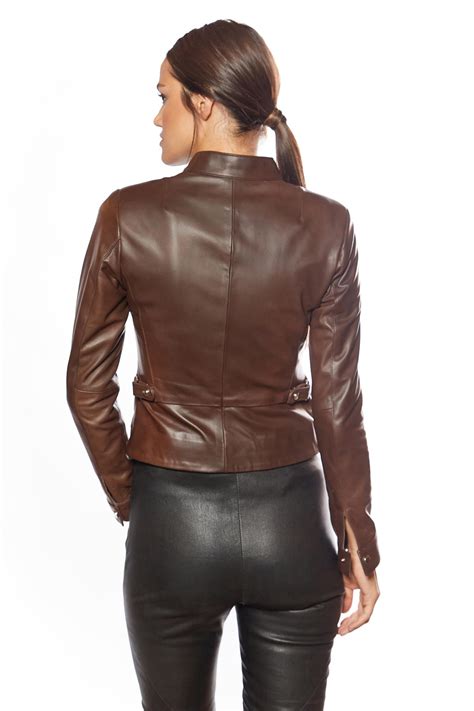 Flora Women S 100 Real Brown Leather Jacket