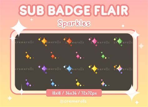 Sparkles Twitch Sub Badge Flair Bit Badges Streamer Stream Rainbow