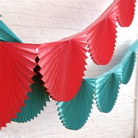 Paper Fan Garland Bunting Party Decoration By Peach Blossom Garland Christmas Paper Paper Fans