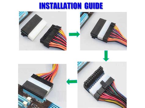 ATX 24Pin female to 24pin male right angle adapter for desktop PC power ...