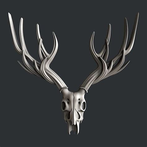 D Stl Models For Cnc Router Skull Deer D Model Cgtrader