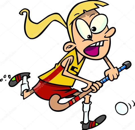 Cartoon Field Hockey Player — Stock Vector © Ronleishman 13982517