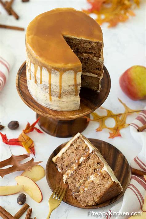 Perfect For Autumn This Delicious Caramel Apple Spice Cake Is Packed With Apples Fall Spices