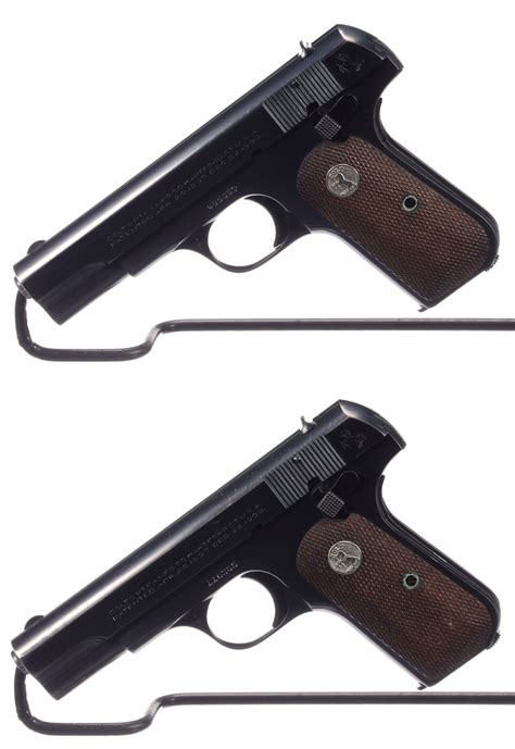 Two Colt Pocket Hammerless Semi Automatic Pistols Rock Island Auction