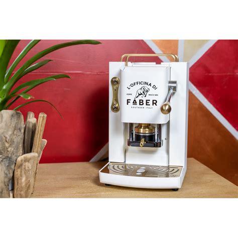 Kaffeepadmaschine Faber Pro Deluxe Wei Gold Mit Ganzk Rper Aus Matt